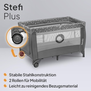 Patut de calatorie Lionelo Stefi Plus pentru copii, capacitate 15 kg, cu saltea ajustabila - Img 4