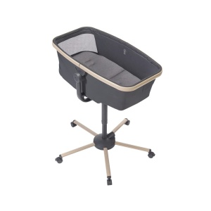 Patut Maxi-Cosi Alba All-in-1, Schimbare usoara intre patutul pentru copii, leagan pentru bebelusi si scaun inalt, 0 luni-3 ani (15 kg), Compatibil cu kitul de masa Maxi-Cosi Alba, Beyond Graphite