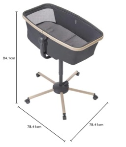 Patut Maxi-Cosi Alba All-in-1, Schimbare usoara intre patutul pentru copii, leagan pentru bebelusi si scaun inalt, 0 luni-3 ani (15 kg), Compatibil cu kitul de masa Maxi-Cosi Alba, Beyond Graphite - Img 11