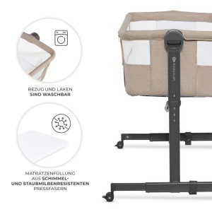 Patut multifunctional Kinderkraft NESTEE UP 2, 2-in-1, cu roti, bej - Img 9