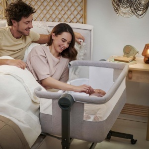 Patut multifunctional Kinderkraft NESTEE UP 2 2-in-1 cu saltea si husa reglabil pe inaltime gri - Img 9