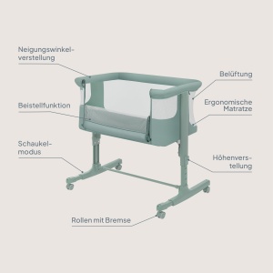 Patut multifunctional Lionelo Aurora 3 in 1 reglabil cu roti si saltea ergonomica - Img 9