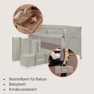 Patut multifunctional Lionelo Ellen 3 in 1 pentru copii, ajustabil, cu roti - Img 3