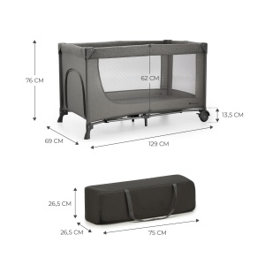 Patut pentru copii Kinderkraft Joy 2 in 1, design modern, gri inchis - Img 9