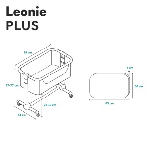 Patut pentru copii Lionelo Leonie Plus 3 in 1, ajustabil, cu roti si cos de depozitare - Img 9