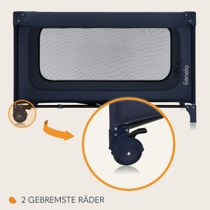 Patut pliabil Lionelo Jasmin Easy Fold pentru copii 2 nivele cu roti si acces lateral - Img 6