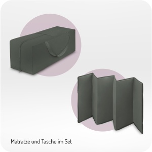 Patut pliabil pentru copii BELOVE Plus 2-in-1, 2 niveluri, cu saltea si accesorii - Img 7