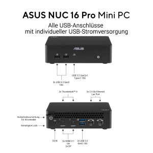 PC Compact ASUS NUC 16 Pro RNUC16GDKU560002, Intel Core Ultra 5, Wi-Fi 7, Bluetooth 6.0 - Img 3