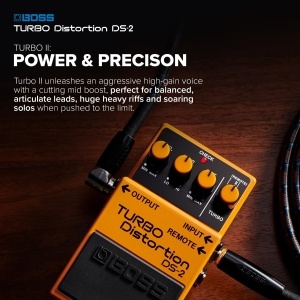 Pedala de efect BOSS DS-2 Turbo Distortion, sunete clasice, moduri turbo - Img 5