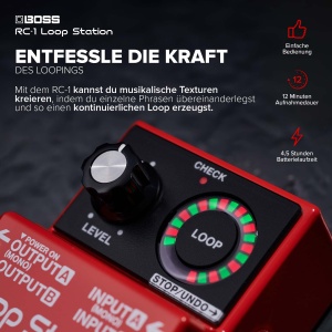 Pedala Loop Station BOSS RC-1 12 minute inregistrare, LED, pentru chitara, bas, keyboard - Img 3