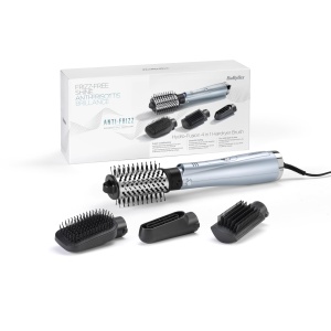 Perie cu aer cald BaByliss Hydro-Fusion 4-in-1 - Perie de uscare anti-incretire de 1000 W, tehnologie ionica, uscare, netezire, compactare, modelare intr-un singur pas, albastru, AS774E - Img 8