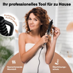 Perie cu aer cald Bomann HAS 6077 CB, 800W, 3 in 1, 2 trepte de temperatura - Img 6