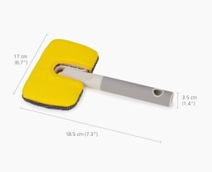 Perie de curatare Joseph Joseph CleanTech 2-in-1 cu maner moale si paduri de microfibra - Img 6