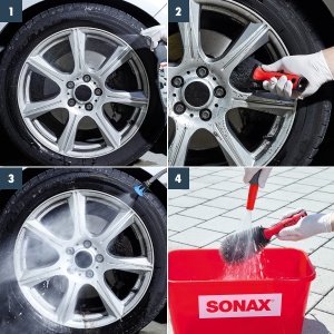 Perie de curatare SONAX pentru jante, ergonomica, cu maner antiderapant - Img 6