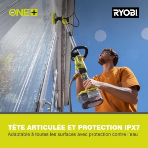 Perie de curatare umeda fara fir RYOBI 18 V ONE+ RWTS18-0 (telescopica pana la 1,4 m, cap cu peri de 15 cm, turatie maxima la ralanti min-1 0-2100, fara baterie si incarcator) - Img 7