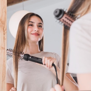 Perie de indreptat Cecotec Bamba InstantCare Curly AirFlow Se usuca si se onduleaza cilindru de 34 mm acoperire ceramica cap rotativ pentru toate tipu - Img 4