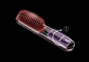 Perie de indreptat par Grundig HB 6450, 3 temperaturi, acumulator Li-Ion, violet - Img 6