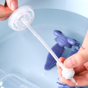 Perie pentru Sticle Alyvisun 3-in-1 din Silicon, Rezistenta si Igienica - Img 3