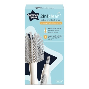 Perie pentru Sticle si Suporturi Tommee Tippee, RozAlbastru, BPA-Free - Img 2