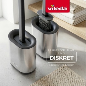Perie WC Vileda cu Cap Flexibil, Maner din Otel Inoxidabil, Culoare Argintie - Img 2