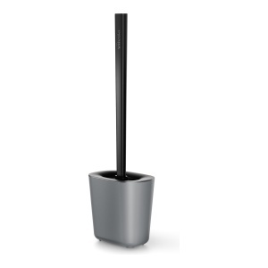 Perie WC Vileda cu recipient, culoare gri, dimensiuni 13 x 9 x 45,5 cm