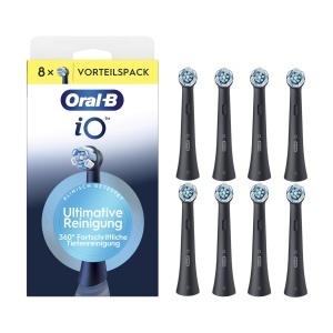 Perii de schimb Oral-B iO, 8 bucati, curatare avansata, culoare neagra