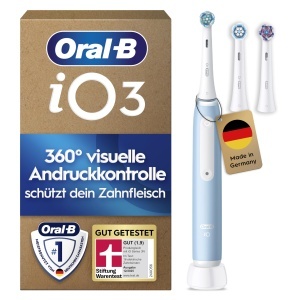Periuta electrica Oral-B iO Series 3, culoare albastru deschis, 3 moduri de curatare