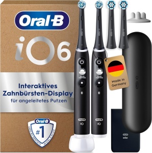 Periuta electrica Oral-B iO Series 6 Plus Black Lava 5 moduri de curatare set 2 bucati