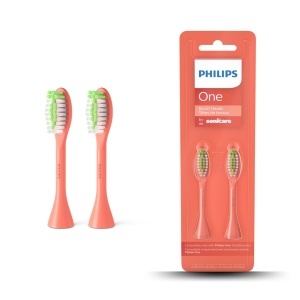 Periuta electrica Philips One BH102201, 2 capete, portocalie