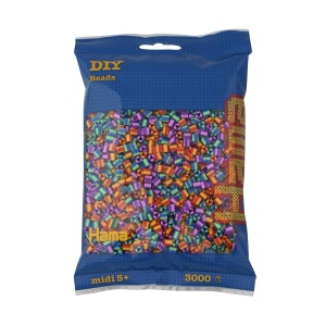 Perle de creatie Hama 201-92, 3000 bucati, mix colorat, 5 mm - Img 1