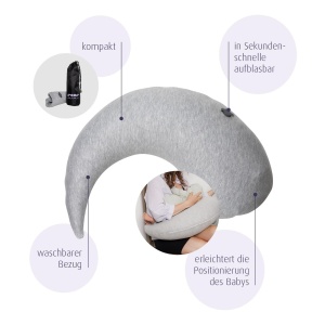 Perna de alaptare reer Mama Air ergonomica gonflabila cu husa detasabila ideala pentru calatorii - Img 6