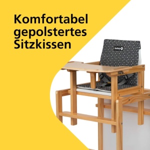 Perna de confort Safety 1st Cherry pentru scaunul de masa din lemn, geometrica, neagra - Img 2