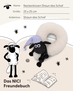 Perna de gat NICI Shaun das Schaf 25x25cm - Perna pufoasa pentru copii - Img 5