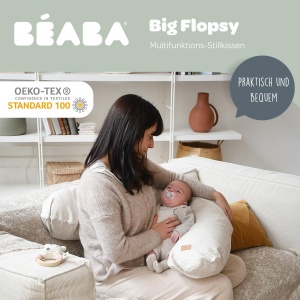 Perna multifunctionala BEABA Big Flopsy, 170 cm, bej, din in - Img 2