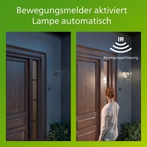 Philips Creek Aplica de Exterior Alba IP44 Aluminiu cu Senzor de Miscare - Img 5