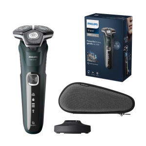 Philips Shaver Series 5000 - Aparat de ras electric pentru barbati cu aparat de tuns pliabil, statie de incarcare si husa de calatorie (Model S5884/35)