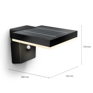 Philips Solar Wandleuchte 13W Negru Senzor Miscare si Lumina LED Exterior - Img 3