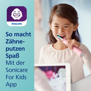 Philips Sonicare For Kids, periuta de dinti electrica sonica cu aplicatie, pentru copii cu varsta de 3 ani si peste, cu SmarTimer si QuadPacer pentru curatare temeinica, roz, model HX6352/42 - Img 4