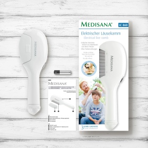 Pieptene electric Medisana LC 860 pentru indepartarea paduchilor si niselor, cu baterii - Img 7