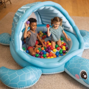Piscina gonflabila Intex Turtle Cove 48677NP, 218 x 206 x 97 cm, cu 100 bile - Img 3