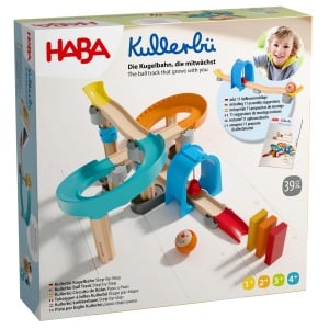 Pista de bile HABA Kullerbu Step-By-Step, cu 11 propuneri de montaj, pentru copii 1-4 ani