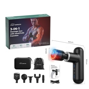 Pistol de Masaj Snailax cu Functii de Caldura si Racire, 3300RPM, 5 Accesorii - Img 9