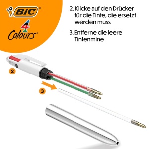 Pix BIC 4 Colours Shine, set 12 bucati, 4 culori, scriere documente - Img 7