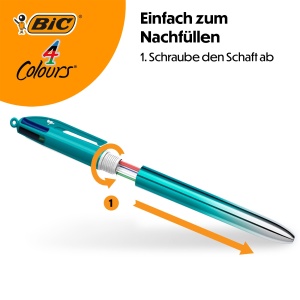 Pix BIC 4 Colours Smooth cu 4 culori, varf mediu de 1mm, set 5 bucati - Img 5