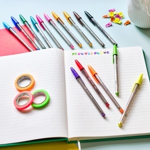 Pix BIC Cristal Multicolor, 1.6 mm, set cu 8 culori, design ergonomic - Img 5
