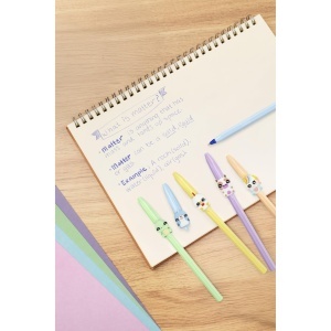Pix BIC Cristal Pastel Figurines, 5 figurine Kawaii, tinta albastra, pastel - Img 7
