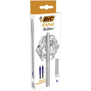 Pix Bic Cristal RE New, 1MM, Corp Metalic Mat, Reincarcabil