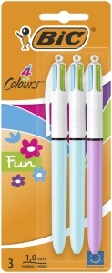 Pix BiC Fashion, 4 culori, 3 bucati, scriere fluida