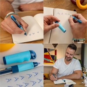 Pix cu cerneala Schneider Base Senso, ergonomie pentru dreptaci si stangaci, albastru-turcoaz - Img 3