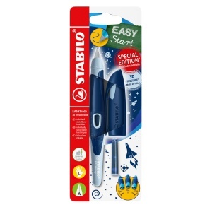 Pix ergonomic STABILO EASYbirdy pentru stangaci, cu grip antiderapant, 2 culori